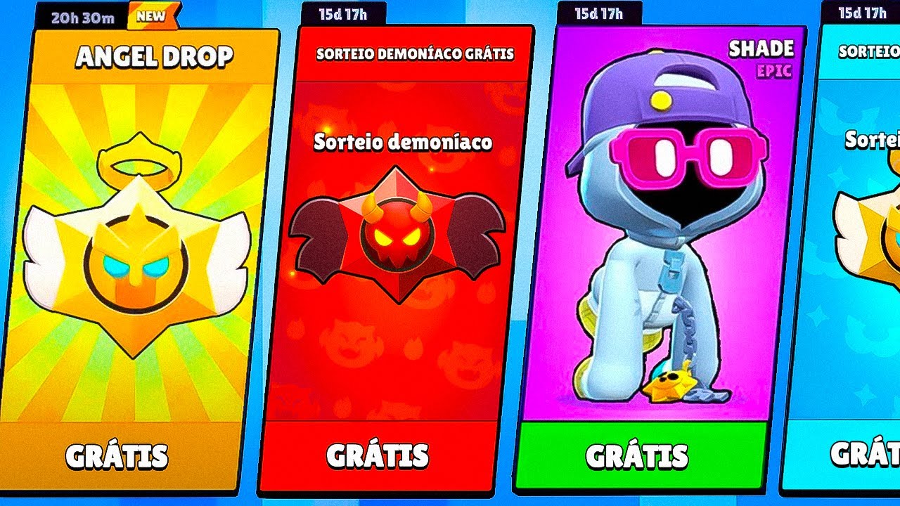 PRESENTE GRÁTIS PRA TODO MUNDO! LIBEREI SKIN RARA GRÁTIS, E COMPREI O BRAWL PASS PLUS BRAWL STARS