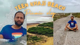 Best Beach near Karachi Teen khaji Beach | Beach Picnic vlog