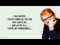 Ed Sheeran Wonderwall Lyrics
