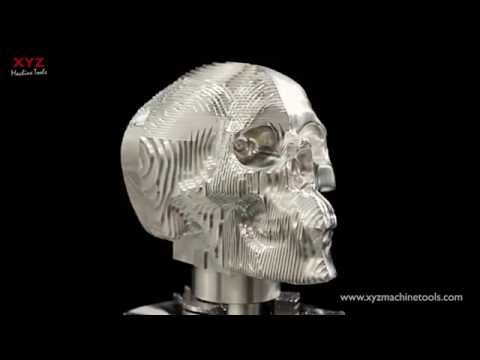 Satisfying video of CNC Machining a Skull using a 5-Axis Rotary Table.