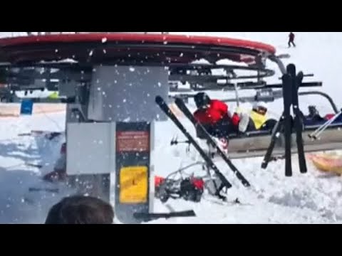 Erschreckende Bilder: Skilift gerät außer Kontrolle