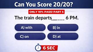 Can You Score 20/20 🔥 Advance English Prepositions Quiz (Part 5)  Only 10% Pass!