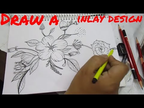 Draw a flower for inlay work