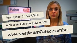 preview picture of video 'Fatec Cruzeiro - Vestibular (Processo Seletivo) Ensino Superior Gratuito - 2º SEM/2013'