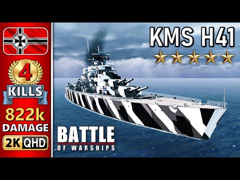 BATTLE OF WARSHIPS ⚓ H41 : 4 KILLS - 822k DAMAGE 💥