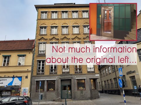 Modded elevator without inner doors at St Gertrudsgatan 3 in Malmö, Sweden