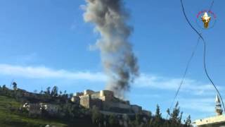 preview picture of video 'Homs: bombing of Crac des Chevaliers حمص : قصف قلعة الحصن'