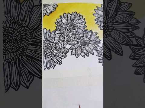 🌻🌼amazing flowers draw 😍🌼 #shorts #drawing