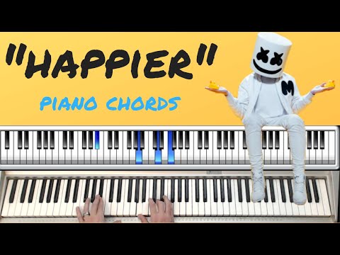 How To Play "Happier" - Piano Chords Lesson - Marshmello ft. Bastille
