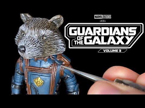 Sculpting Rocket Raccoon from Guardians Of The Galaxy Vol 3, Polymer clay.