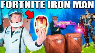 FORTNITE BOX FORT BATTLE IRL!! 📦⛏ Thanos Vs Iron Man