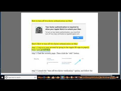 Turn off two-factor authentication on Mac Video