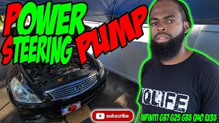 How To Replace Power Steering Pump infiniti G37 G35 G25 Q40