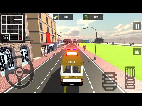 Policeman Emergency Ambulance Rescue Van Driving Simulator _ Yellow Ambulance Drive - Gameplay #195
