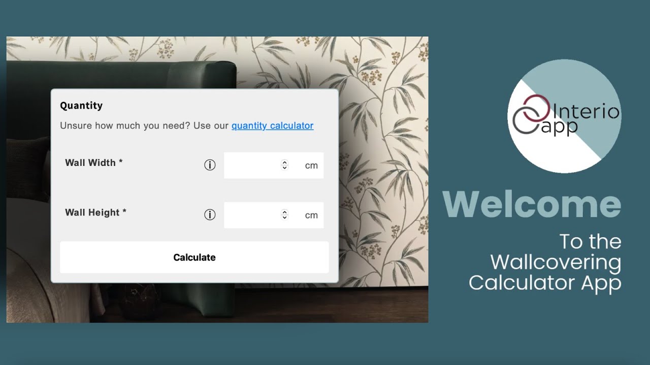 Wallcovering calculator on Shopify - Click to play video