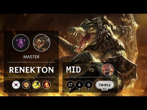 Renekton Mid vs Qiyana - KR Master Patch 9.20