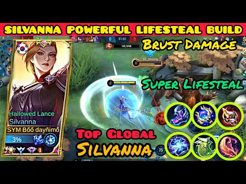 Silvanna Powerful Lifesteal With This Build!! - Build Top 1 Global Silvana - Silvana Best Build 2022