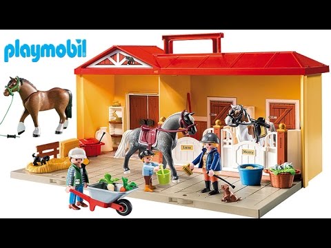 PLAYMOBIL COUNTRY TAKE ALONG HORSE STABLE, HORSES, BARN, FARMHOUSE PLAYSET DOLL HOUSE, FIGURINES