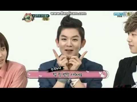 120225 Teen Top's Ricky Aegyo towards miss A's Suzy