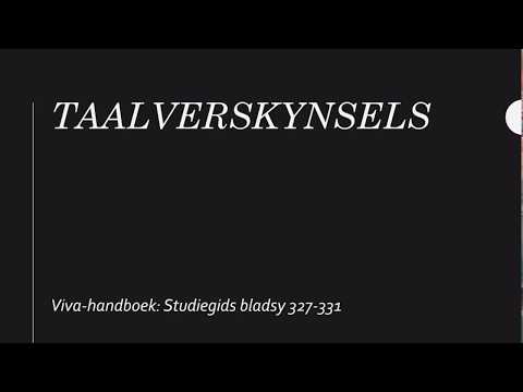 Afrikaans Huistaal graad 10 Taalverskynsels