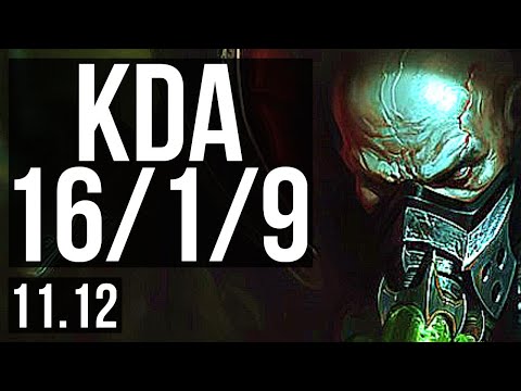 URGOT vs KHA'ZIX (JUNGLE) | 16/1/9, 1300+ games, 6 solo kills, Legendary | KR Diamond | v11.12