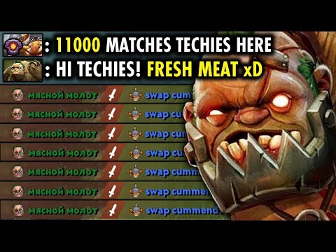 INSANE PUDGE Destroy 1100Matches Master Techies 7.26c | Genius Pudge