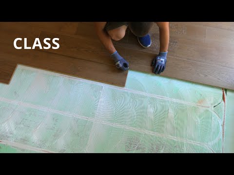 Hardwood Floor Installation Over Warmboard Radiant Panel  |  Glue Down Method  | By SHEMSS