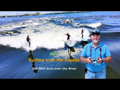 DJI  NEO Acro with Surfers over the Rapids