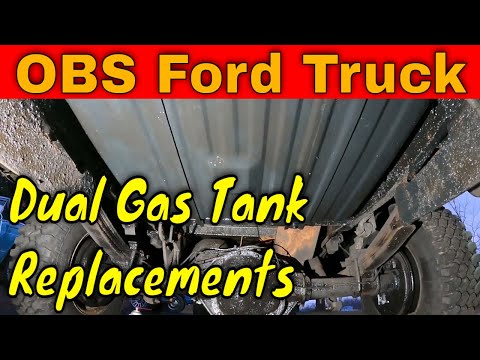 Changing Gas Tanks in my OBS Ford F250 in the Snow, in my Driveway!