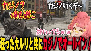 オールインしかしない犬ルリと共にオールインする警察を見守るさぶ郎