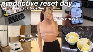 PRODUCTIVE RESET VLOG 🎧 getting life back together for spring, new home tech, cleaning, organizing!✨