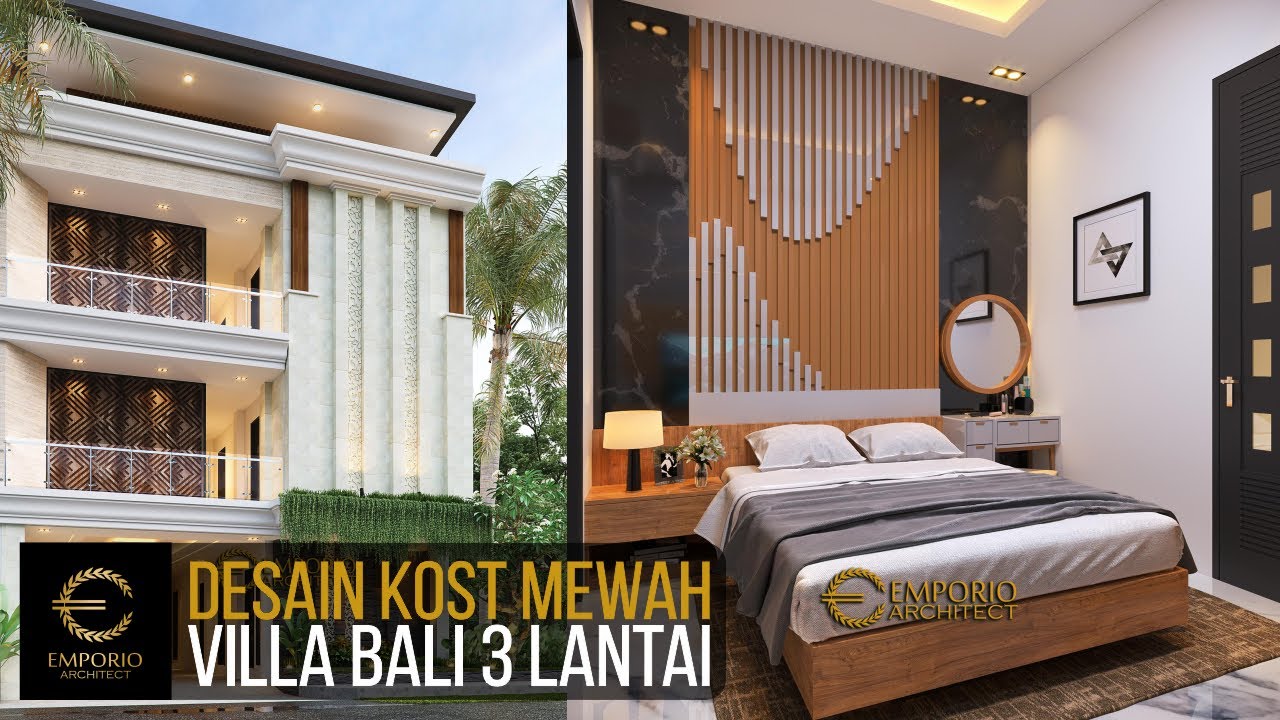 Video 3D Jasa Arsitek Desain Bangunan Bali Modern 3 Lantai Luas 500 m2 Lebar 11 m