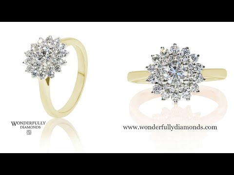 Yellow Gold Multi-stone Cluster Diamond Ring - Wonderfully Diamonds