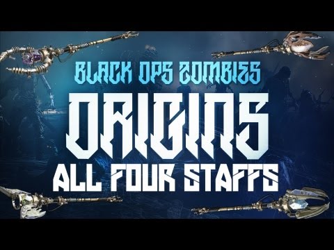 Black Ops 2 "ORIGINS" Zombies - All 4 Elemental Staffs In-Game! Crafting the Staff of Wind!