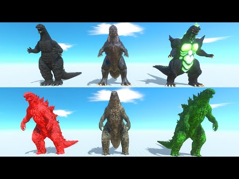 3X GODZILLA 2021;RED; GREEN VS SUPERGODZILLA; HEISEIGODZILLA;GOJIRA - Animal Revolt Battle Simulator