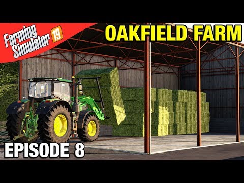 STACKING OUR HAY BALES Farming Simulator 19 Timelapse - Oakfield Farm FS19 Episode 8