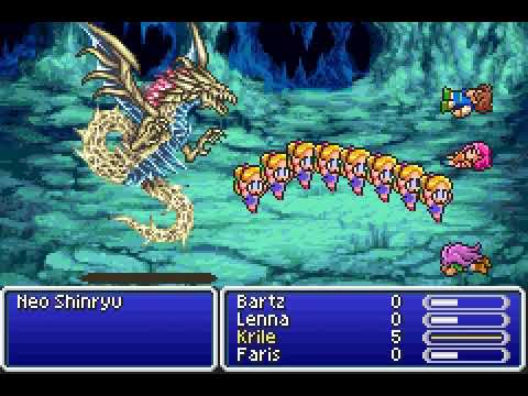Final Fantasy V Low Level Solo Challenge- Level 1 Krile vs. Neo Shinryu.
