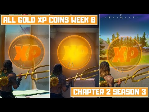 All 3 Gold XP Coins Locations Week 6 (LEAKED)! - Secret XP Coins Fortnite Chapter 2 Season 3