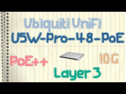 Šakotuvas UBIQUITI USW-PRO-48-POE UniFi komutatorius, 48 x 600 W, 48 gigabito RJ45 prievadai, 4 SFP+ prievadai, PoE++ video