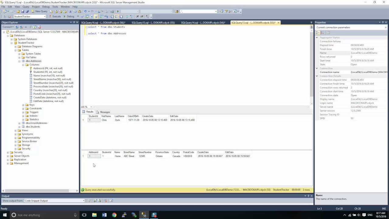 Microsoft SQL Server Management Studio Part 6 - INSERT UPDATE DELETE SELECT