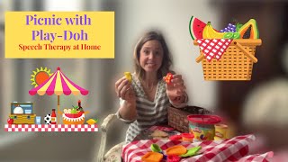 Play-Doh Picnic Activity for Speech Therapy Language Activities Sensory Fun- Speech Help for Kids