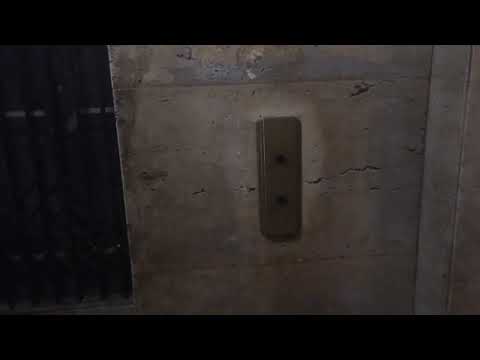 Worn antique Haughton hand-operated freight elevator - Wellington Apts. - N. Oakland, Pittsburgh, PA