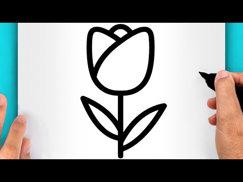 DISEGNI FACILI DA FARE | COME DISEGNARE UNA ROSA FACILE (VIDEO DI DISEGNI)