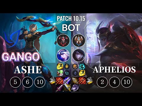 CGA Gango Ashe vs Aphelios Bot - KR Patch 10.15