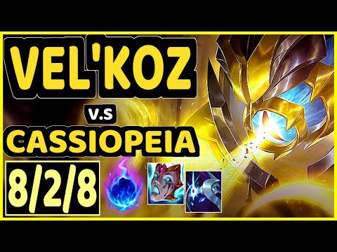 AZZAPP (VEL'KOZ) vs CASSIOPEIA - 8/2/8 KDA MID GAMEPLAY - EUW Ranked GRANDMASTER