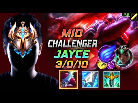 Challenger Jayce MID vs Karma - 천상계 미드 제이스 템트리 룬 월식 난입 - LOL KR 11.9