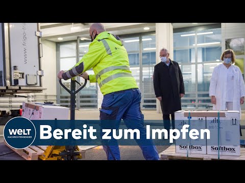 KAMPF GEGEN COVID-19: Corona-Impfung - Erste BioNTech-Impfstoffdosen werden in Deutschland verteilt