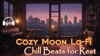 🌙 🎵 Cozy Moon Lo Fi: 💙 Chill Beats for Rest