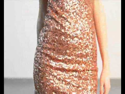 GlamourFashion.sk - medené flitrované šaty