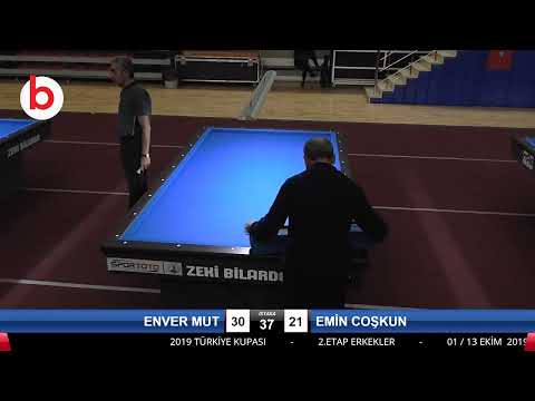 ENVER MUT & EMİN COŞKUN Bilardo Maçı - 2019 TÜRKİYE KUPASI 2.ETAP ERKEKLER-1.TUR